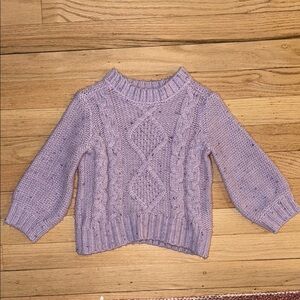 OshKosh Bigosh Purple Chunky Knit Crew Neck Sweater 24 months Baby
